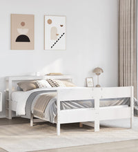 Massivholzbett ohne Matratze Weiß 135x190 cm Kiefernholz