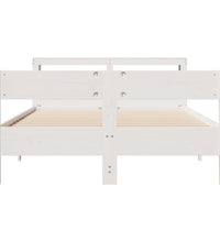 Massivholzbett ohne Matratze Weiß 135x190 cm Kiefernholz