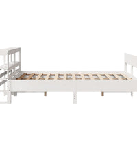 Massivholzbett ohne Matratze Weiß 135x190 cm Kiefernholz