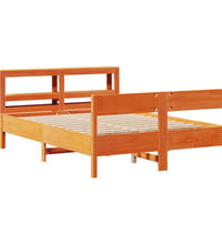 Massivholzbett ohne Matratze Wachsbraun 120x190 cm Kiefernholz