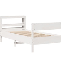 Massivholzbett ohne Matratze Weiß 75x190 cm Kiefernholz