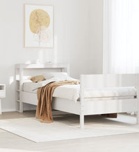 Massivholzbett ohne Matratze Weiß 75x190 cm Kiefernholz