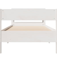 Massivholzbett ohne Matratze Weiß 75x190 cm Kiefernholz