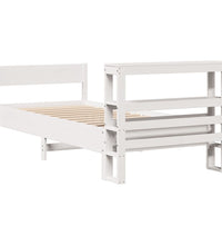 Massivholzbett ohne Matratze Weiß 75x190 cm Kiefernholz