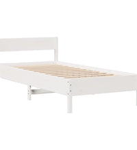 Massivholzbett ohne Matratze Weiß 75x190 cm Kiefernholz