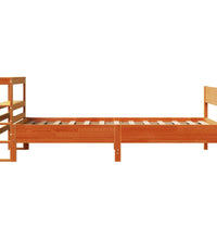 Massivholzbett ohne Matratze Wachsbraun 75x190 cm Kiefernholz