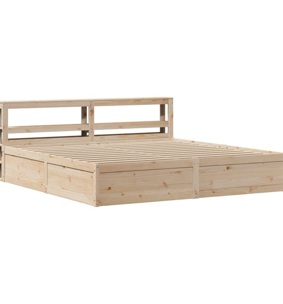 Massivholzbett mit Kopfteil 180x200 cm Kiefer