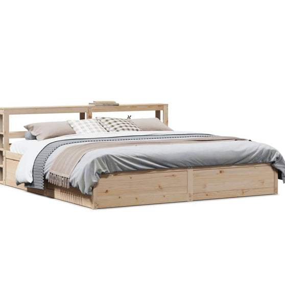 Massivholzbett mit Kopfteil 180x200 cm Kiefer
