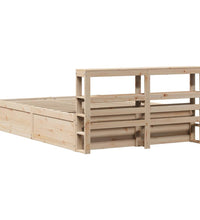 Massivholzbett mit Kopfteil 160x200 cm Kiefer