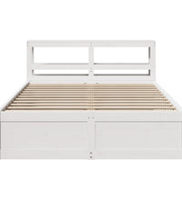 Massivholzbett mit Kopfteil Weiß 160x200 cm Kiefer