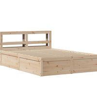 Massivholzbett mit Kopfteil 150x200 cm Kiefer