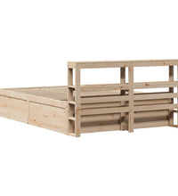 Massivholzbett mit Kopfteil 150x200 cm Kiefer