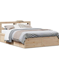 Massivholzbett mit Kopfteil 150x200 cm Kiefer
