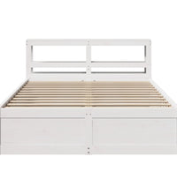 Massivholzbett mit Kopfteil Weiß 150x200 cm Kiefer