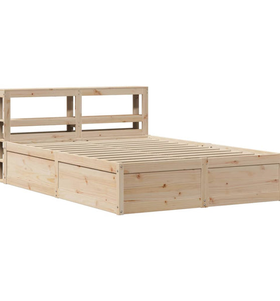 Massivholzbett mit Kopfteil 140x190 cm Kiefer