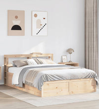 Massivholzbett mit Kopfteil 140x190 cm Kiefer