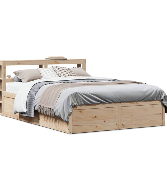 Massivholzbett mit Kopfteil 140x190 cm Kiefer