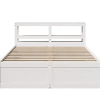 Massivholzbett mit Kopfteil Weiß 135x190 cm Kiefer