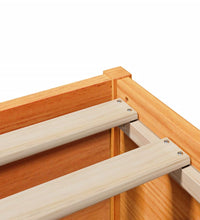 Massivholzbett mit Kopfteil Wachsbraun 135x190 cm Kiefer