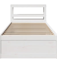 Massivholzbett mit Kopfteil Weiß 75x190 cm Kiefer