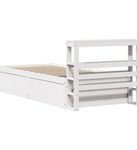 Massivholzbett mit Kopfteil Weiß 75x190 cm Kiefer
