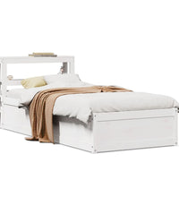 Massivholzbett mit Kopfteil Weiß 75x190 cm Kiefer