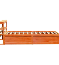 Massivholzbett mit Kopfteil Wachsbraun 75x190 cm Kiefer