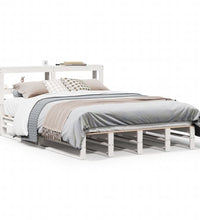 Massivholzbett ohne Matratze Weiß 140x200 cm Kiefernholz