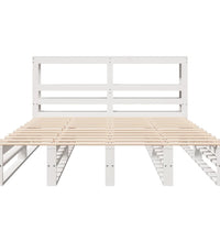 Massivholzbett ohne Matratze Weiß 140x200 cm Kiefernholz