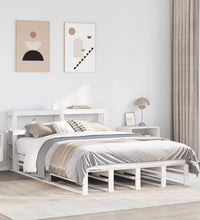 Massivholzbett ohne Matratze Weiß 140x200 cm Kiefernholz