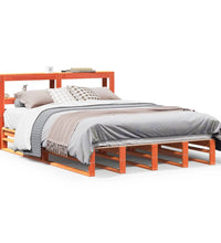 Massivholzbett ohne Matratze Wachsbraun 140x200 cm Kiefernholz