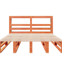 Massivholzbett ohne Matratze Wachsbraun 140x200 cm Kiefernholz