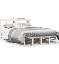 Massivholzbett ohne Matratze Weiß 150x200 cm Kiefernholz