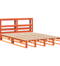 Massivholzbett ohne Matratze Wachsbraun 150x200 cm Kiefernholz