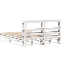 Massivholzbett ohne Matratze Weiß 160x200 Kiefernholz