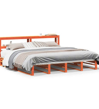 Massivholzbett ohne Matratze Wachsbraun 180x200 Kiefernholz