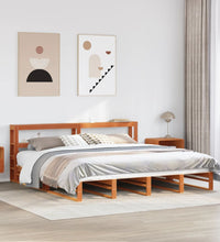 Massivholzbett ohne Matratze Wachsbraun 180x200 Kiefernholz