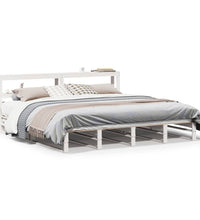 Massivholzbett ohne Matratze Weiß 200x200 cm Kiefernholz