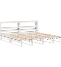 Massivholzbett ohne Matratze Weiß 200x200 cm Kiefernholz