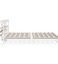 Massivholzbett ohne Matratze Weiß 200x200 cm Kiefernholz