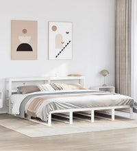 Massivholzbett ohne Matratze Weiß 200x200 cm Kiefernholz