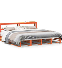 Massivholzbett ohne Matratze Wachsbraun 200x200 Kiefernholz