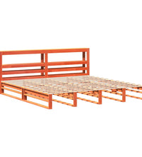 Massivholzbett ohne Matratze Wachsbraun 200x200 Kiefernholz