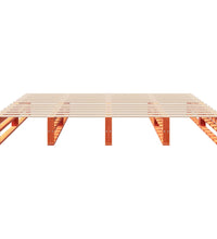 Massivholzbett ohne Matratze Wachsbraun 200x200 Kiefernholz