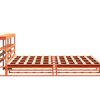 Massivholzbett ohne Matratze Wachsbraun 200x200 Kiefernholz