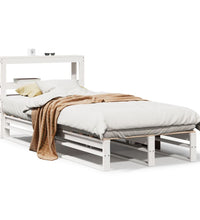 Massivholzbett ohne Matratze Weiß 75x190 cm Kiefernholz