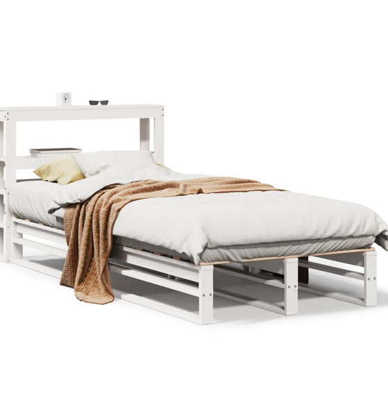 Massivholzbett ohne Matratze Weiß 75x190 cm Kiefernholz