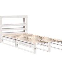Massivholzbett ohne Matratze Weiß 75x190 cm Kiefernholz