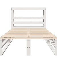 Massivholzbett ohne Matratze Weiß 75x190 cm Kiefernholz