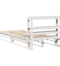 Massivholzbett ohne Matratze Weiß 75x190 cm Kiefernholz